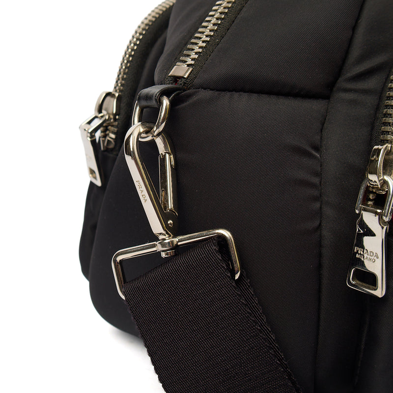 Picture of Prada Top Handle Front Pocket Double Zip Lux Tote in Black, Nylon