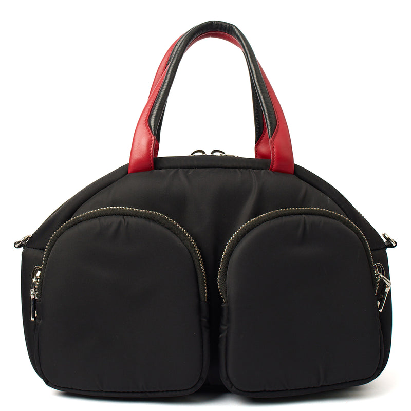 Picture of Prada Top Handle Front Pocket Double Zip Lux Tote in Black, Nylon