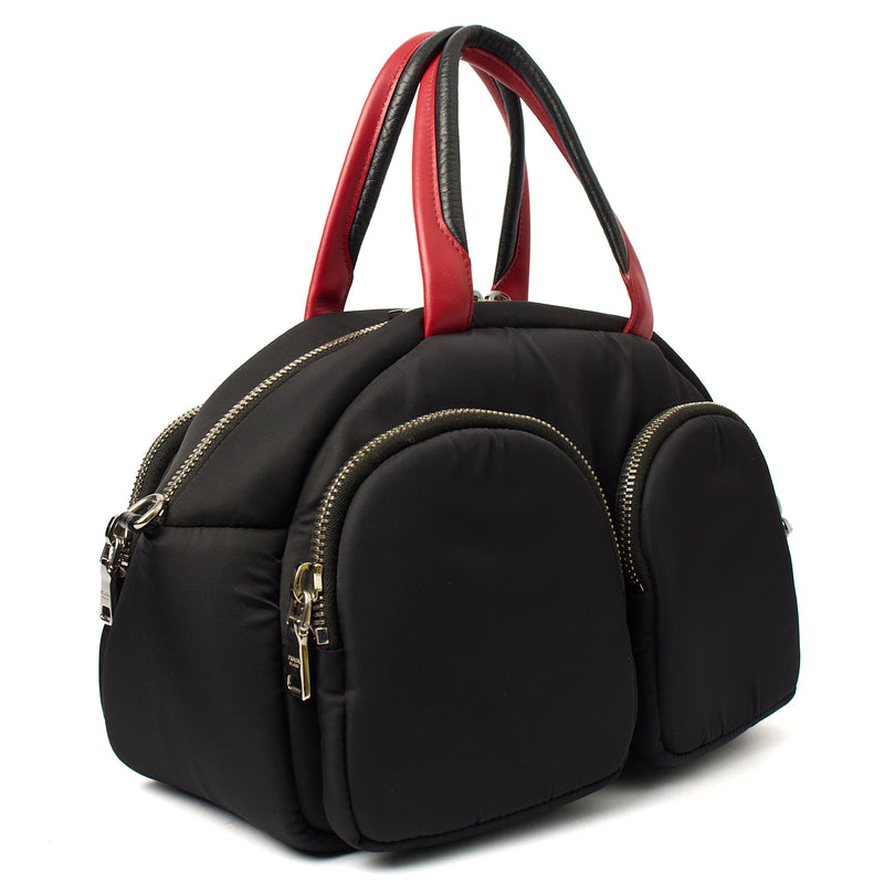 Picture of Prada Top Handle Front Pocket Double Zip Lux Tote in Black, Nylon