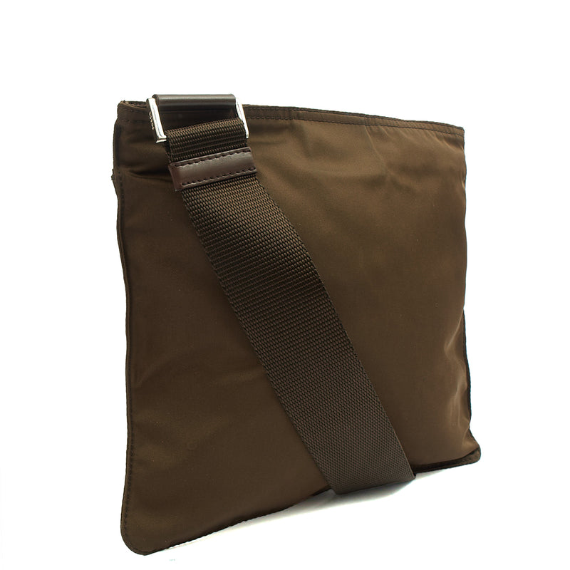 Picture of Prada Cross Body Nylon Messenger in Green, Nylon