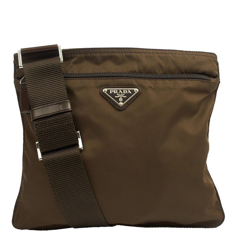 Picture of Prada Cross Body Nylon Messenger in Green, Nylon