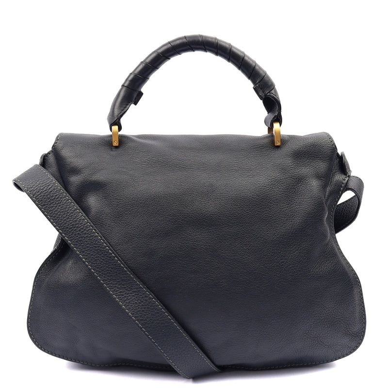 Picture of Chloe Tote Marcie Satchel in Blue, Calfskin Leather