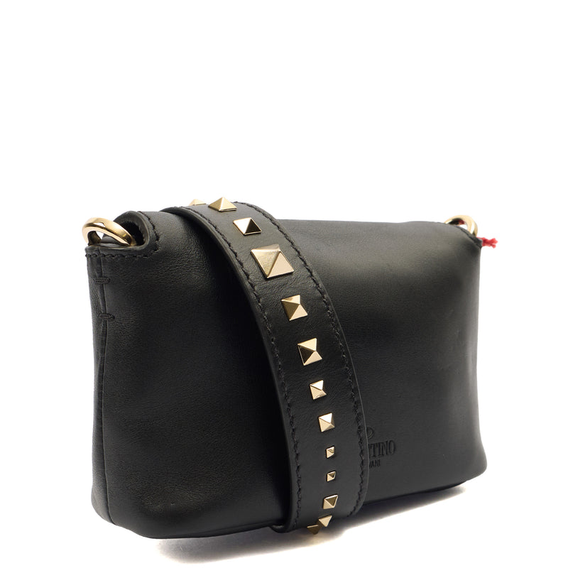 Picture of Valentino Shoulder Bag Demilune Shoulder Bag in Black, Calfskin