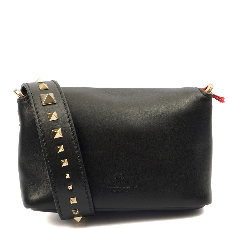 Picture of Valentino Shoulder Bag Demilune Shoulder Bag in Black, Calfskin