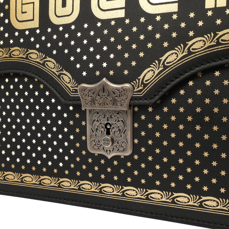 Picture of Gucci Clutch Logo Portfolio Clutch  in Black, Leather