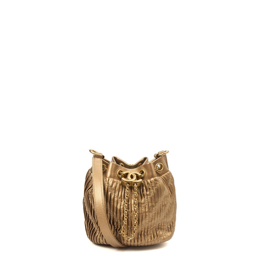 Picture of Chanel Bucket Bag Paris Cosmopolite Drawstring Bucket Bag in Metallic, Calfskin Leather