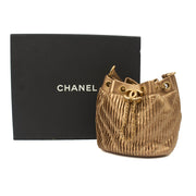 Picture of Chanel Bucket Bag Paris Cosmopolite Drawstring Bucket Bag in Metallic, Calfskin Leather