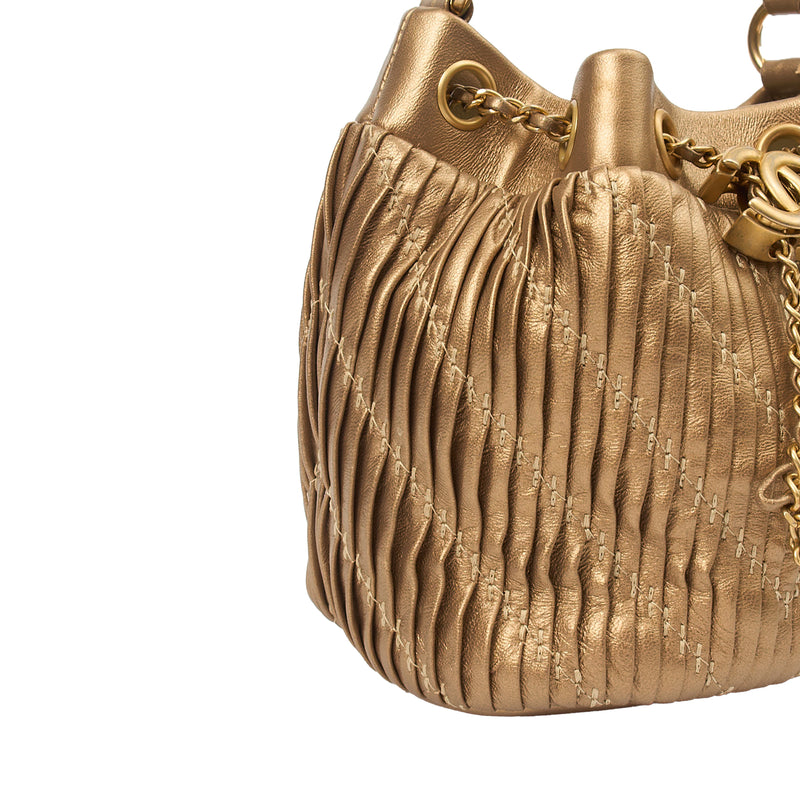 Picture of Chanel Bucket Bag Paris Cosmopolite Drawstring Bucket Bag in Metallic, Calfskin Leather