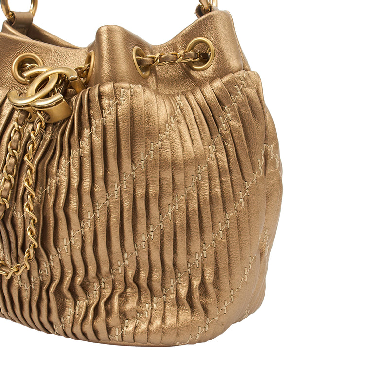 Picture of Chanel Bucket Bag Paris Cosmopolite Drawstring Bucket Bag in Metallic, Calfskin Leather