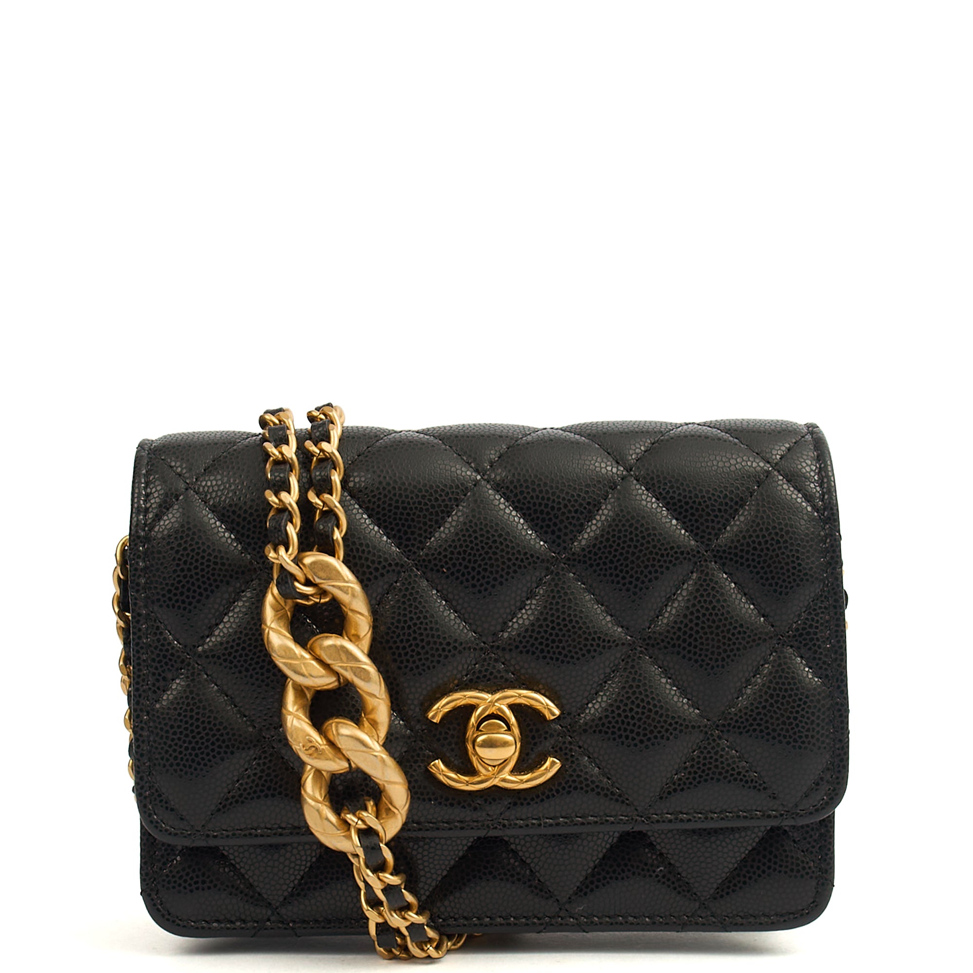 Chanel Cross Body Wallet on Chain in Black, Caviar Leather | The