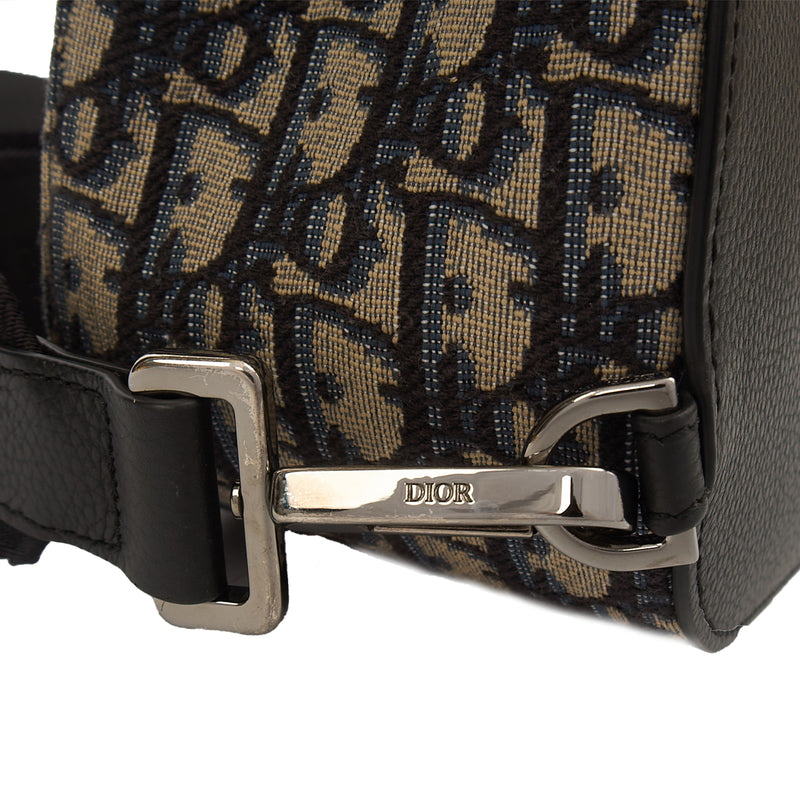 Picture of Christian Dior Backpack Gallop - Mini in Blue, Dior Oblique Embroidery
