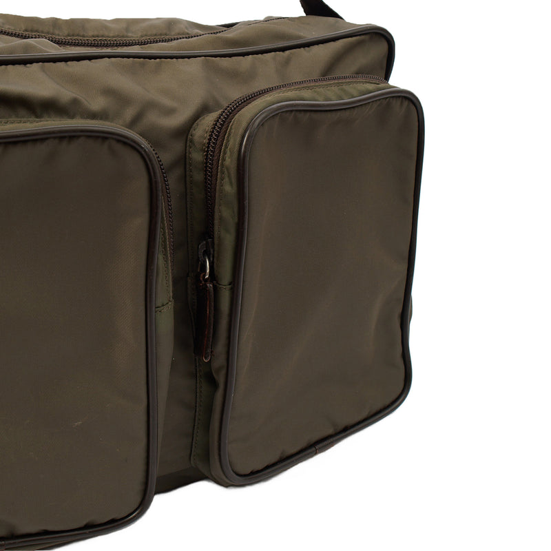 Picture of Prada Cross Body Nylon Messenger in Grey, Nylon