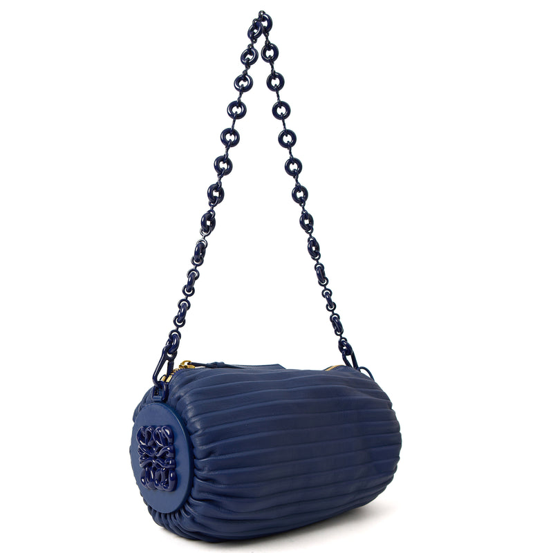Picture of Loewe Cross Body Zip Pouch in Blue, Leather