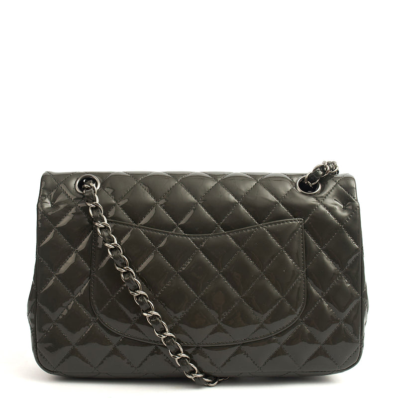 Picture of Chanel Shoulder Bag Classic Double Flap - Medium in Grey, Patent Leather