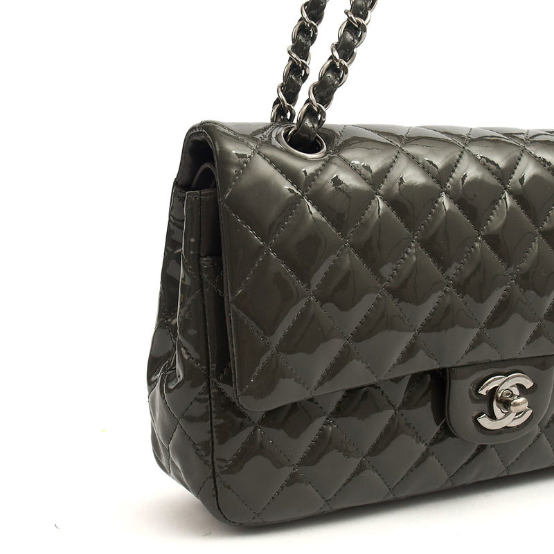 Picture of Chanel Shoulder Bag Classic Double Flap - Medium in Grey, Patent Leather