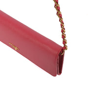 Picture of Prada Cross Body Wallet On Chain in Pink, Saffiano Leather