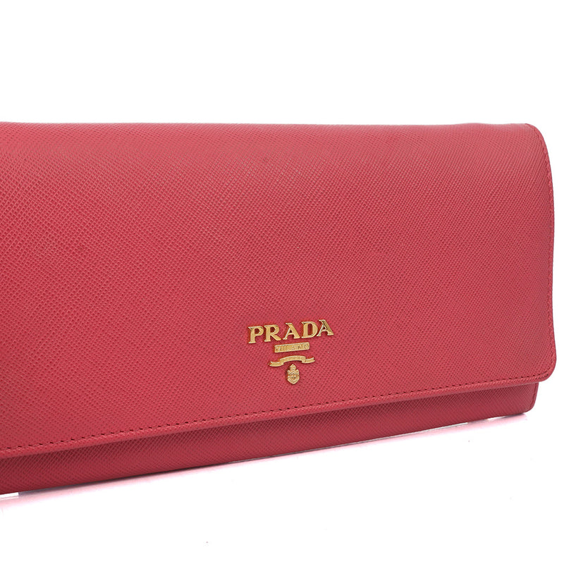 Picture of Prada Cross Body Wallet On Chain in Pink, Saffiano Leather