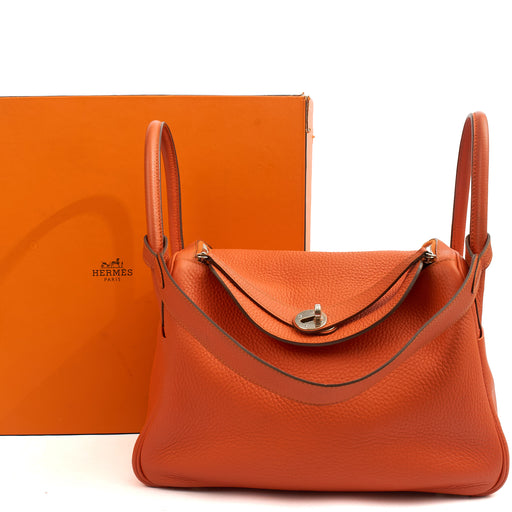 Picture of Hermes Tote Lindy 30 in Classic Orange, Togo Leather
