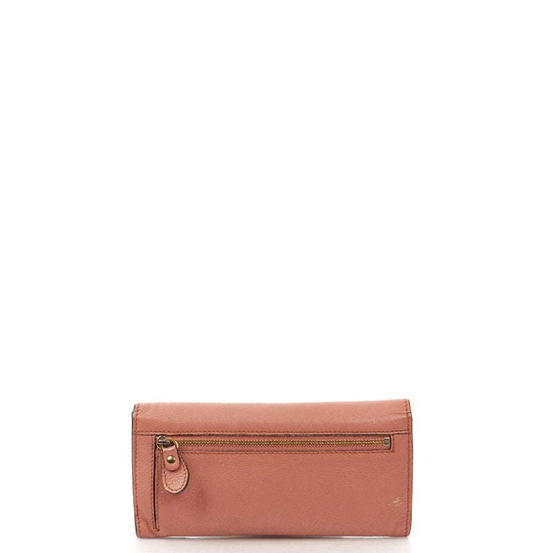 Picture of Chloe Purse Elsie Continental Flap Wallet in Nut, Calfskin Leather