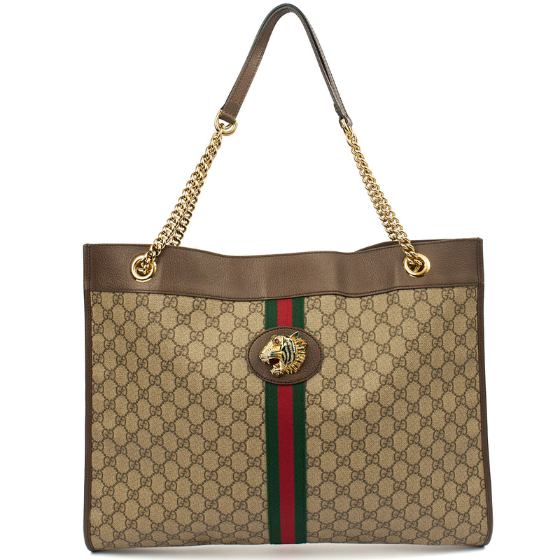 Picture of Gucci Tote Rajah Large Tote in Brown, Leather
