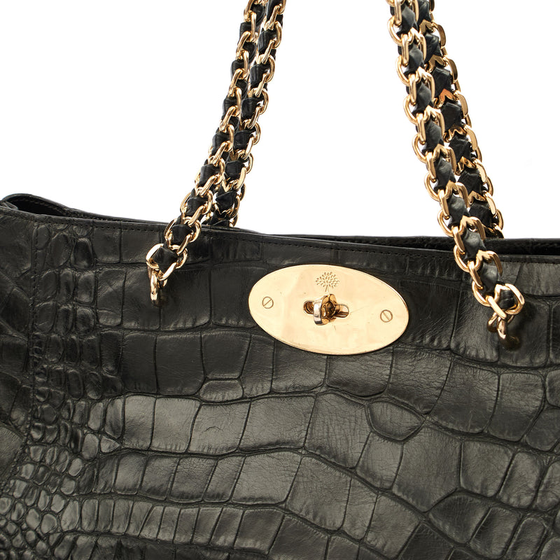 Picture of Mulberry Tote Cecily Tote in Black, Exotic Effect Leather