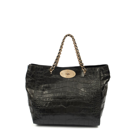 Picture of Mulberry Tote Cecily Tote in Black, Exotic Effect Leather