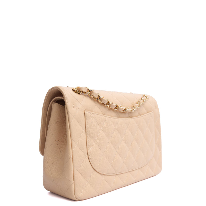 Picture of Chanel Shoulder Bag Classic Double Flap - Large in Neutral, Caviar Leather