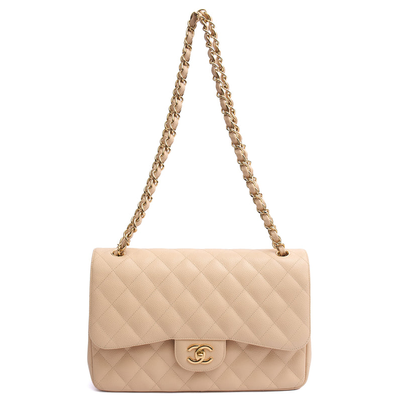 Picture of Chanel Shoulder Bag Classic Double Flap - Large in Neutral, Caviar Leather