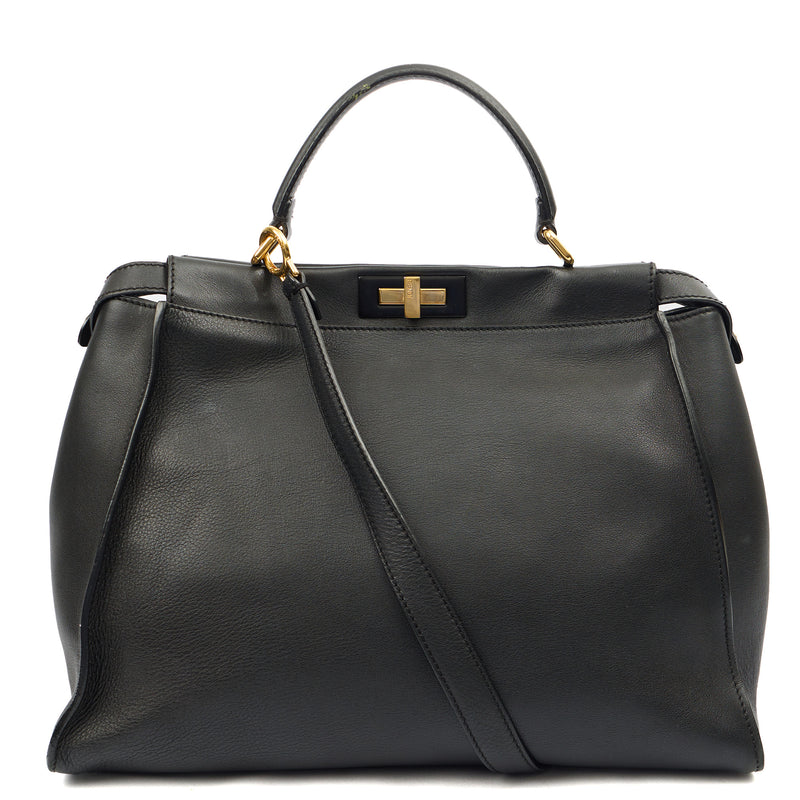 Picture of Fendi Tote Peekaboo - Large in Black, Leather