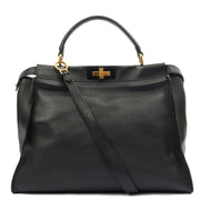 Picture of Fendi Tote Peekaboo - Large in Black, Leather