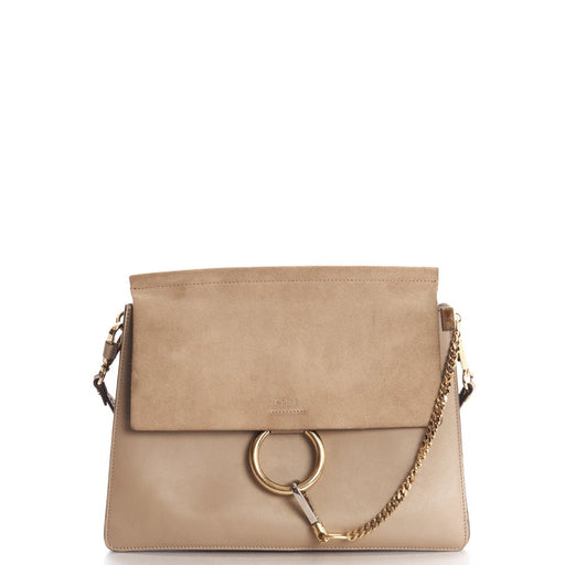 Picture of Chloe Shoulder Bag Faye Shoulder Bag in Grey, Calfskin Leather