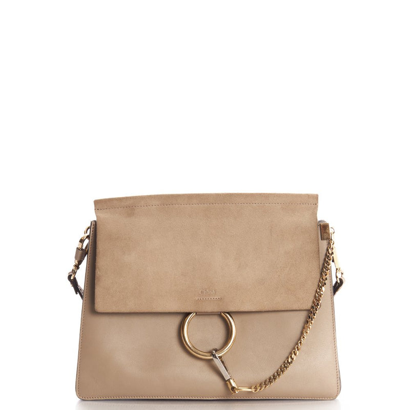 Picture of Chloe Shoulder Bag Faye Shoulder Bag in Grey, Calfskin Leather