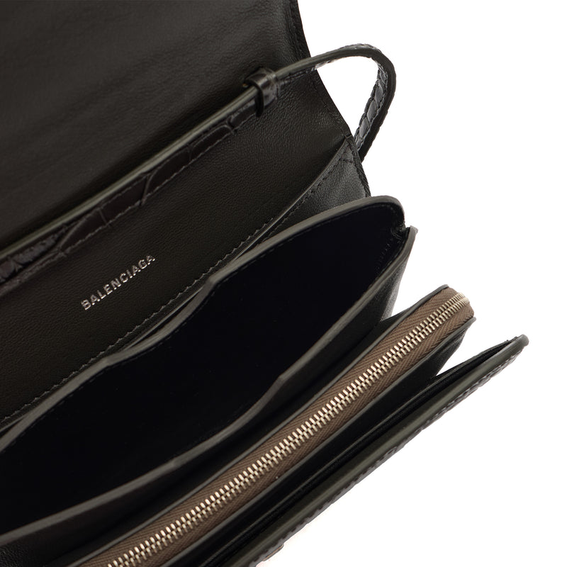 Picture of Balenciaga Cross Body B. Crossbody in Grey, Exotic Effect Leather