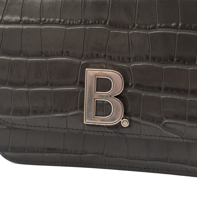 Picture of Balenciaga Cross Body B. Crossbody in Grey, Exotic Effect Leather
