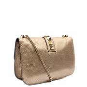 Picture of Valentino Shoulder Bag Glam Lock - Medium in Metallic, Calfskin