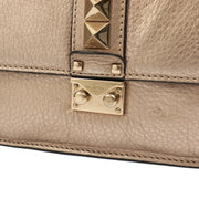 Picture of Valentino Shoulder Bag Glam Lock - Medium in Metallic, Calfskin