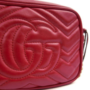 Picture of Gucci Cross Body Marmont Shoulder Bag - Small in Hibiscus Red, Leather