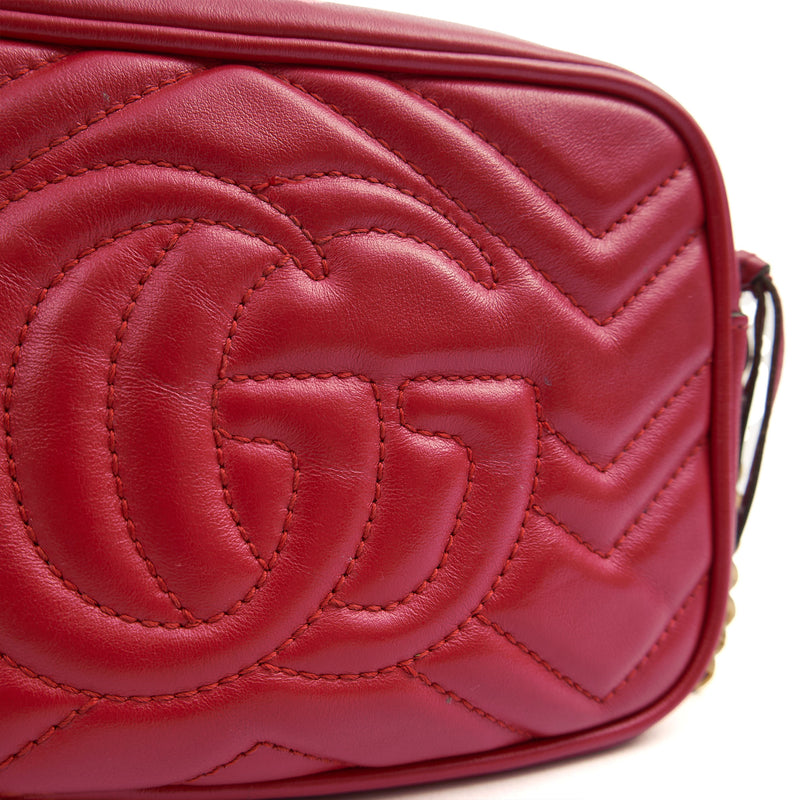 Picture of Gucci Cross Body Marmont Shoulder Bag - Small in Hibiscus Red, Leather