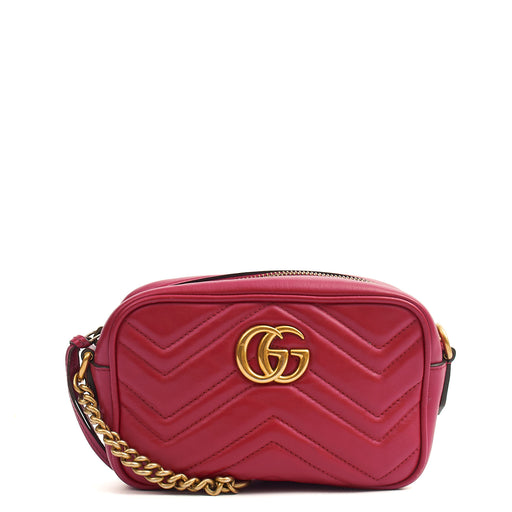 Picture of Gucci Cross Body Marmont Shoulder Bag - Small in Hibiscus Red, Leather
