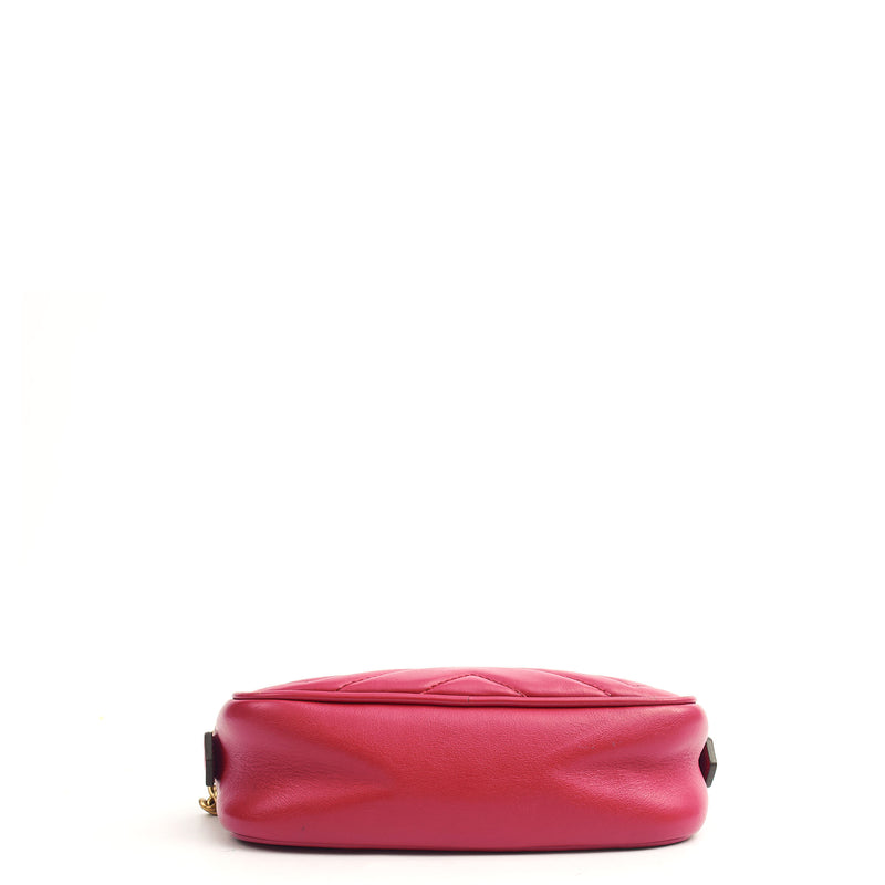 Picture of Gucci Cross Body Marmont Shoulder Bag - Small in Hibiscus Red, Leather