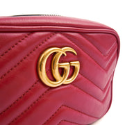Picture of Gucci Cross Body Marmont Shoulder Bag - Small in Hibiscus Red, Leather