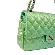 Picture of Chanel Shoulder Bag Classic Double Flap - Large in Green, Patent Leather