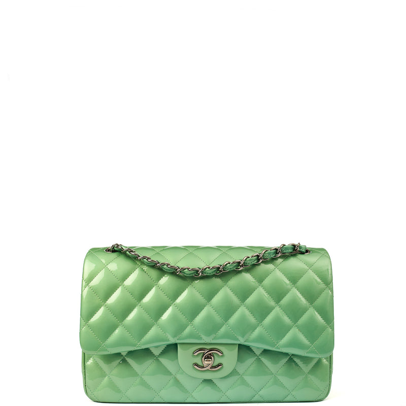 Picture of Chanel Shoulder Bag Classic Double Flap - Large in Green, Patent Leather