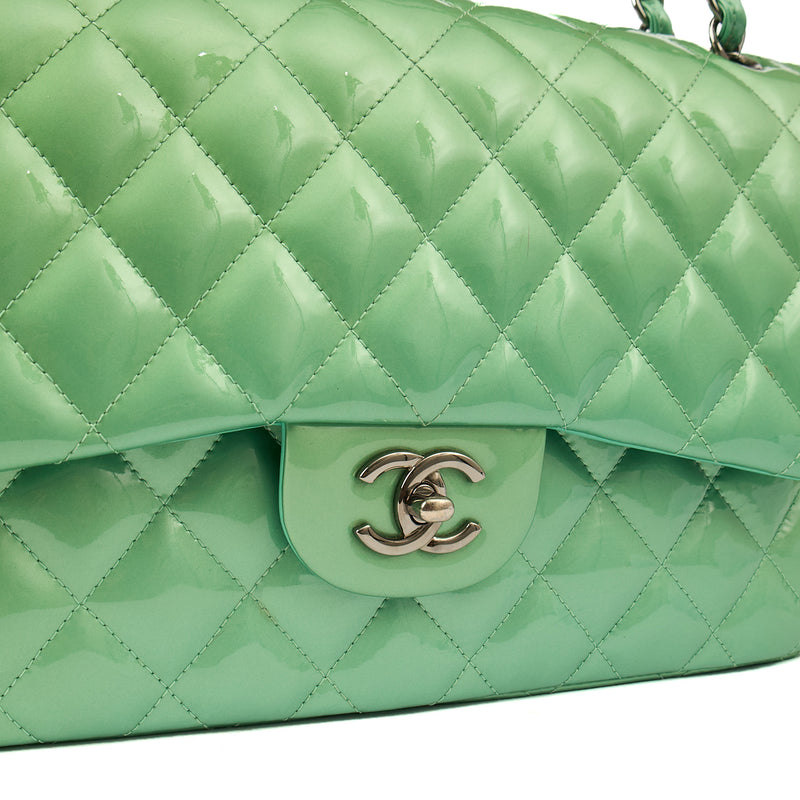 Picture of Chanel Shoulder Bag Classic Double Flap - Large in Green, Patent Leather