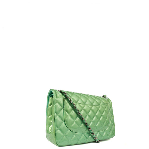 Picture of Chanel Shoulder Bag Classic Double Flap - Large in Green, Patent Leather
