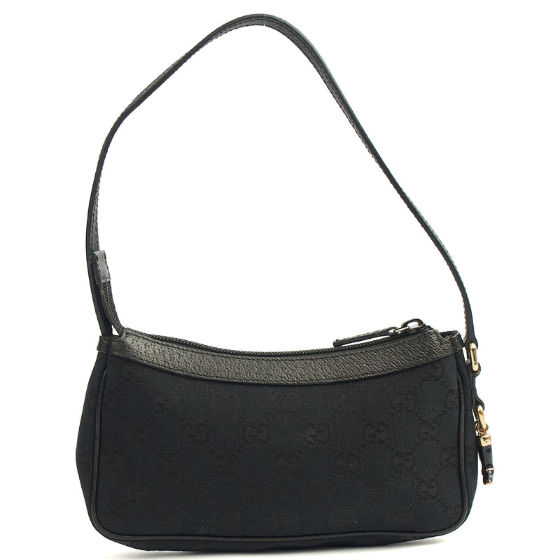 Picture of Gucci Mini Bag Pochette in Black, GG Canvas