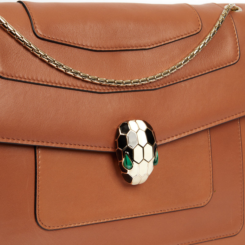 Picture of Bulgari Shoulder Bag Serpenti Forever Crossbody in Brown, Leather