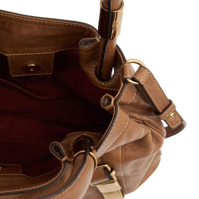 Picture of Chloe Tote Shoulder Bag in Brown, Calfskin Leather