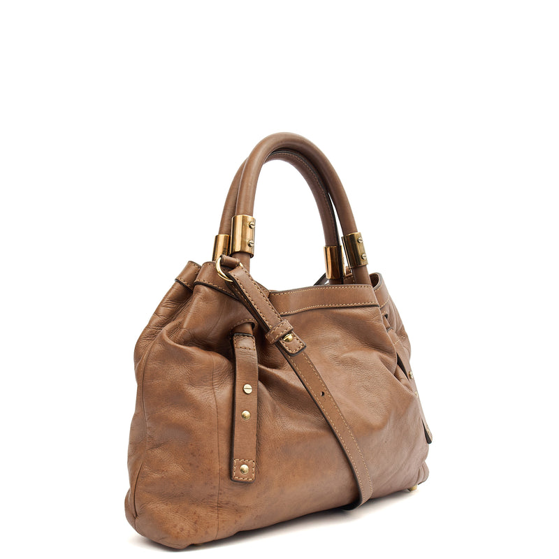 Picture of Chloe Tote Shoulder Bag in Brown, Calfskin Leather