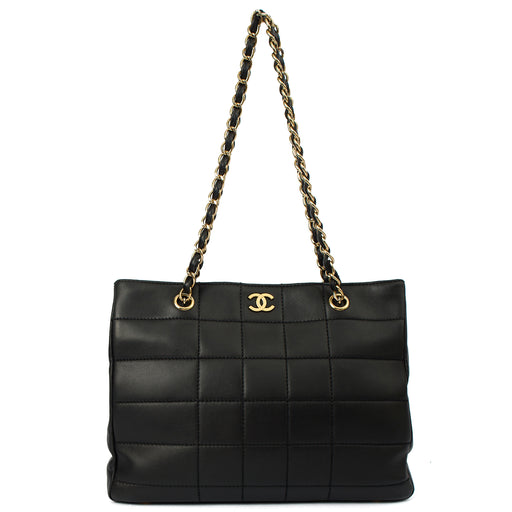 Picture of Chanel Tote Chocolate Bar Tote in Black, Calfskin Leather